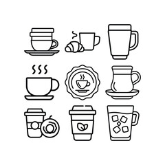 cup of coffee vector art illustration on white background 