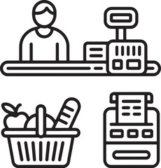 Person at checkout with groceries and receipt apple bread