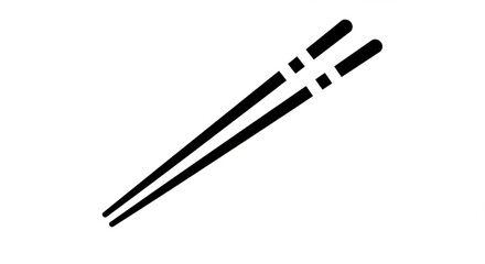 Chopsticks isolated on white background, a pair of wooden eating utensils