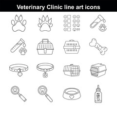 Vet Medical Line Icon Collection vector illustration on white background 