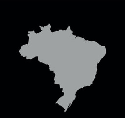 Editable Brazil Vector Map for Presentation and Educational Use on White Background