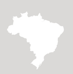 Brazil Country Vector Map Outline for Infographics and Design