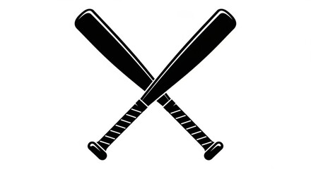 Crossed baseball bats isolated on white background, vector illustration