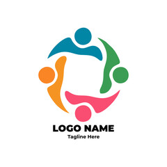 Unified Human Connection Logo: Fostering Teamwork, Collaboration, and Global Community Building.