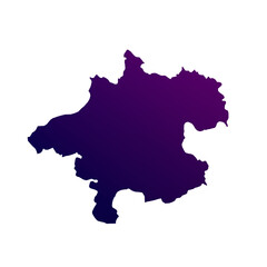 Austrian state Upper Austria map isolated on transparent background. Blue and purple gradient textured map isolated on transparent png