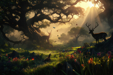 Fototapeta premium breathtaking aerial view of a dense green forest