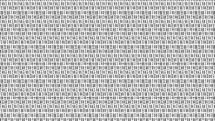 A repetitive pattern of short black lines arranged in a grid like structure on a white background