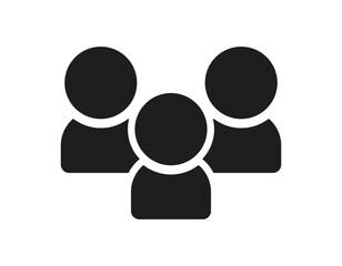 3人の人物のバストアップの黒いシルエットアイコン･ピクトグラム -グループ･相関関係のイラスト素材