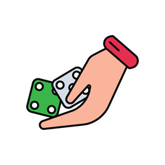 dominoes lineal color line icon with white background vector stock illustration