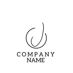 Obraz premium Black line vector logo for company or business. logo in the shape of the letter j. Element vector