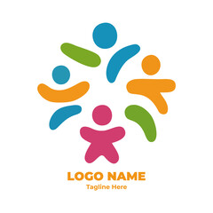 Unified Teamwork Solution: Modern Human Connection Icon for Social Networking, Inclusion, and Global Partnership Branding