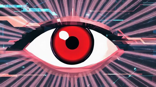 Futuristic pink spaceship flying through cyberspace data stream