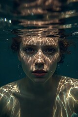 Mystical Underwater Woman Portrait – Ethereal Beauty in Motion