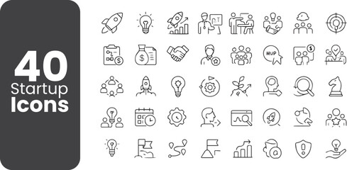 Startup Icons Set Business and Innovation