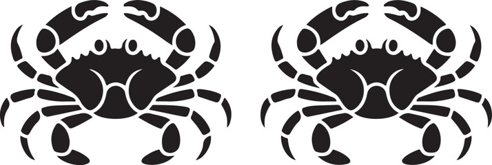 Crab silhouette. Logo. Isolated crab on white background