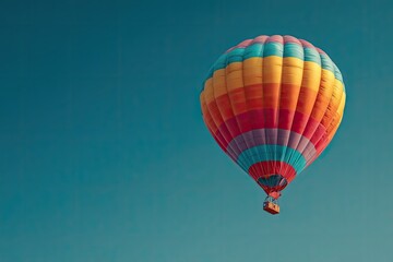 Naklejka premium Colorful hot air balloon in vibrant sky