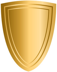 Gold Shield Emblem Isolated on Black