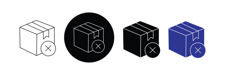 Box editable stroke pictogram and minimal thin line web icon set. Outline icons collection. Simple vector illustration.