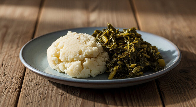 Ugali with Sukuma Wiki
