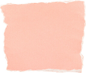 Soft pastel pink textured paper sheet isolated on white background with torn edges for crafting, design mockups, or stationery backgrounds