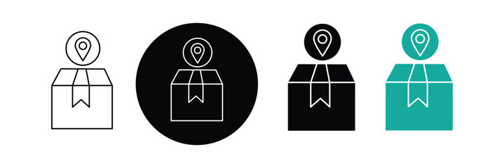 Box editable stroke pictogram and minimal thin line web icon set. Outline icons collection. Simple vector illustration.