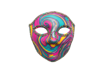 Colorful Swirl Mask: Abstract Mardi Gras Carnival Decoration