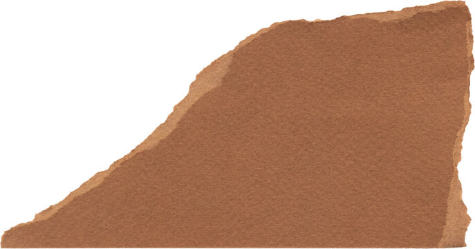 blank brown paper with torn edges isolated on white background