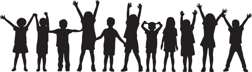 Vector silhouette of children