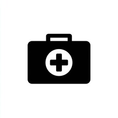 Fototapeta premium Simple black first-aid kit icon