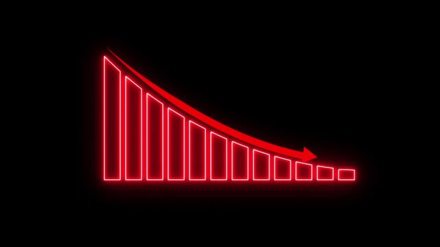 business graph neon icon. 4k video 