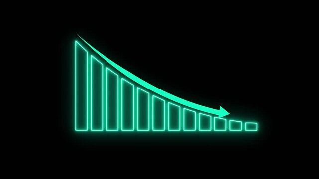 business graph neon icon. 4k video 