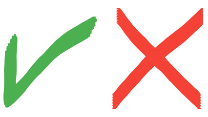 Green Checkmark And Red Cross Transparent Background