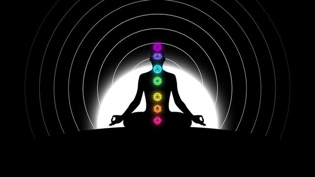 7 Chakras Peaceful Meditation in the Starlight animation. Full HD. 4K