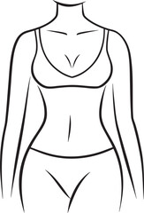 Fototapeta premium Elegant outline of a female torso for beauty and wellness concepts