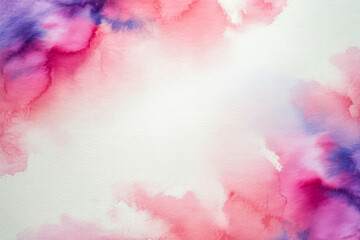 Fototapeta premium Vibrant pink and purple watercolor splashes abstract