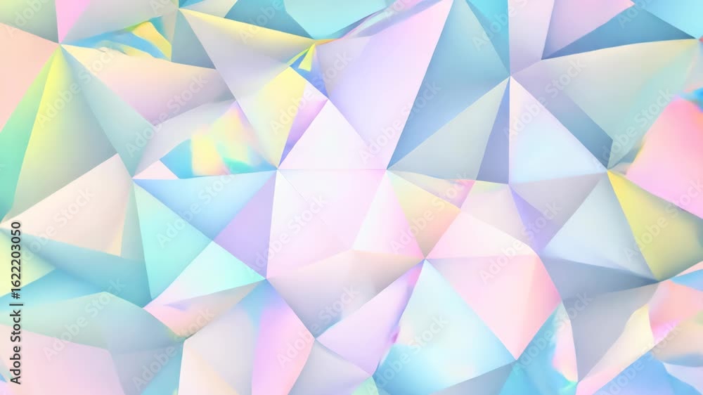 Poster a vibrant and colorful polygonal pattern featuring soft geometric shapes. this abstract background c