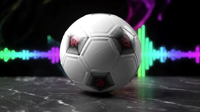 Soccer Soundscape Ball Meets Vibrant Visual Audio Spectrum - Powered by Adobe