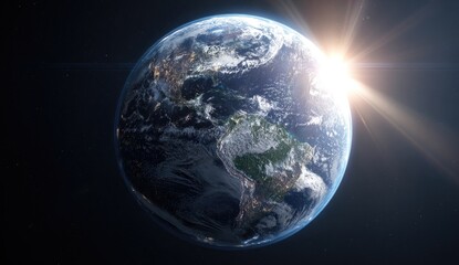 Obraz premium Earth from space, sunlit (1)