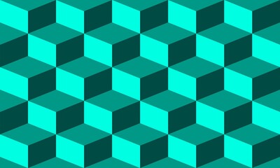 Isometric Geometric Cube Pattern in Blue Tones
