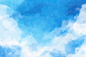 Fototapeta premium Abstract watercolor sky, clouds in shades of blue and white