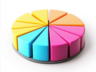 Obraz premium Colorful pie chart segments for data visualization.