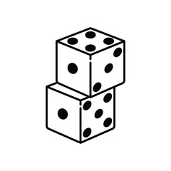 dice glyph outline icon with white background vector stock illustration