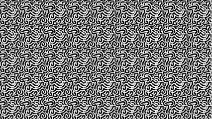 Fototapeta premium A repeating pattern of black squiggles and short lines on a white background creating an abstract design