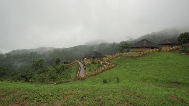En Ooru Heritage Village in Monsoon Rain, Wayanad Kerala