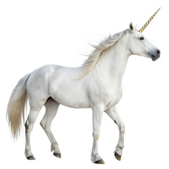 Obraz premium Unicorn 3D Rendering, Cartoon Plastic Style Icon, Pastel Colors, Isolated on White Background