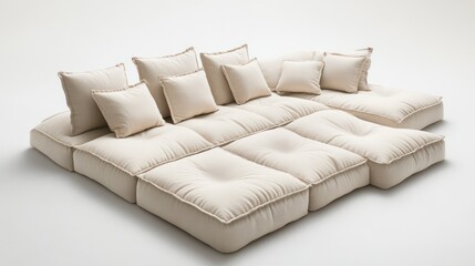 Obraz premium A versatile modular outdoor sofa that can be rearranged for different occasions in a chic patio