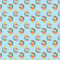 Spring seamless pattern with flowers.