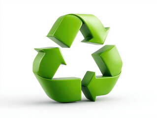 Obraz premium Modern green recycling symbol for sustainability.