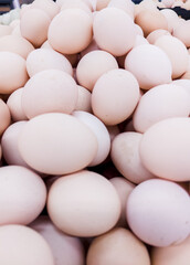 Fresh Brown Chicken Eggs in Black Perforated Tray, Farm Protein Source