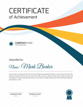 Colorful certificate of completion for Mark Barker in 2016, featuring a geometric background.